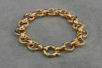 9ct Gold Textured Hoop Link Bracelet 19cm 13g 375 Sheffield Hallmarked Heavy