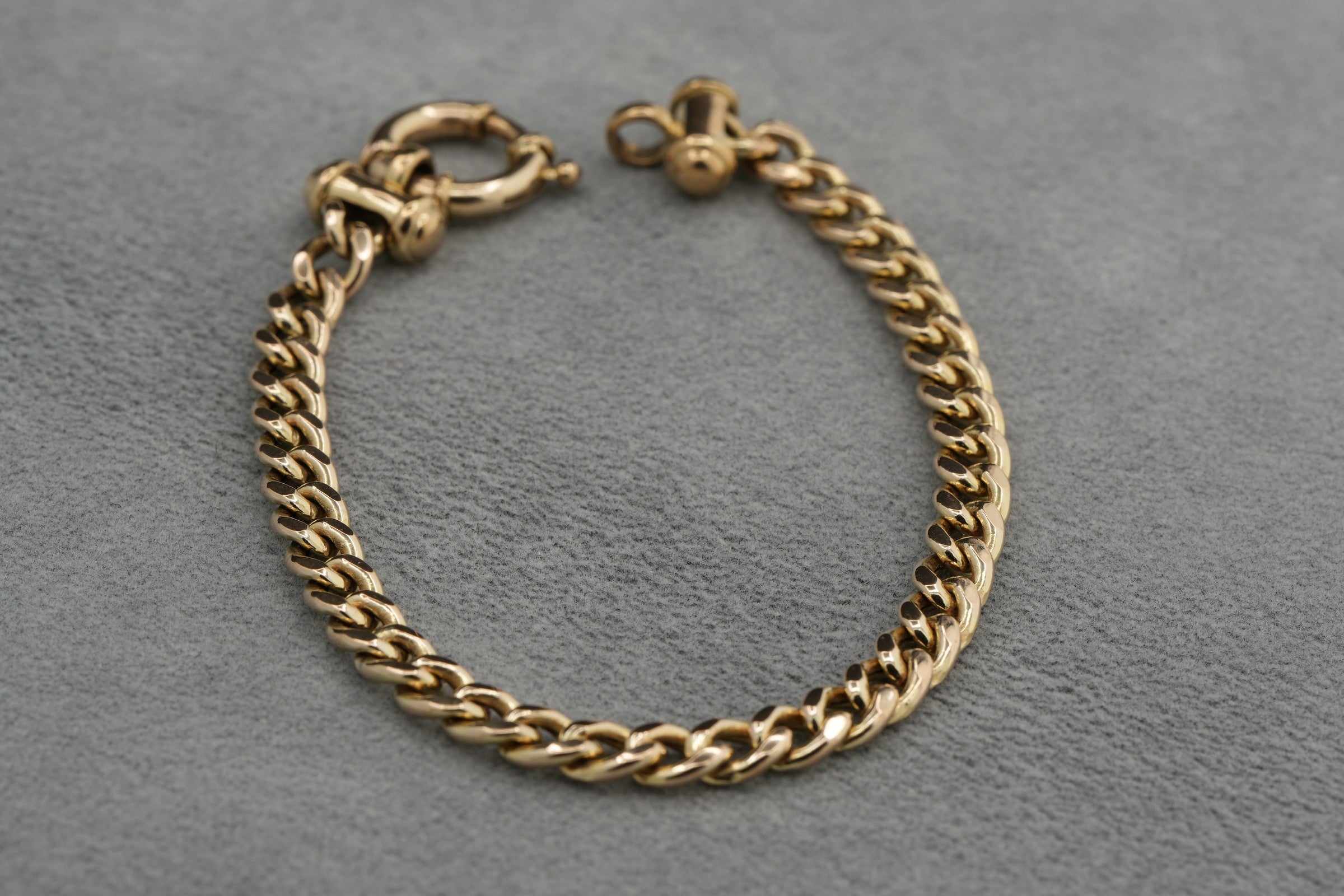 9ct Gold Flat Link T-Bar Bracelet 19.5cm 9.8g 375 Birmingham Hallmarked Ladies
