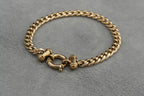 9ct Gold Flat Link T-Bar Bracelet 19.5cm 9.8g 375 Birmingham Hallmarked Ladies