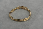 Solid 9ct Gold Coffee Bean Link Bracelet 18.5cm 9.8g 375 Hallmarked Ladies Gift