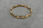 Solid 9ct Gold Coffee Bean Link Bracelet 18.5cm 9.8g 375 Hallmarked Ladies Gift