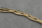 Solid 9ct Gold Coffee Bean Link Bracelet 18.5cm 9.8g 375 Hallmarked Ladies Gift