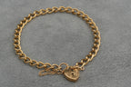 Solid 9ct Gold Flat Link Bracelet Padlock Clasp 18cm 9.5g 375 Hallmarked Ladies