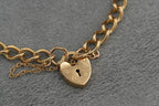 Solid 9ct Gold Flat Link Bracelet Padlock Clasp 18cm 9.5g 375 Hallmarked Ladies