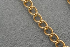 Solid 9ct Gold Flat Link Bracelet Padlock Clasp 18cm 9.5g 375 Hallmarked Ladies