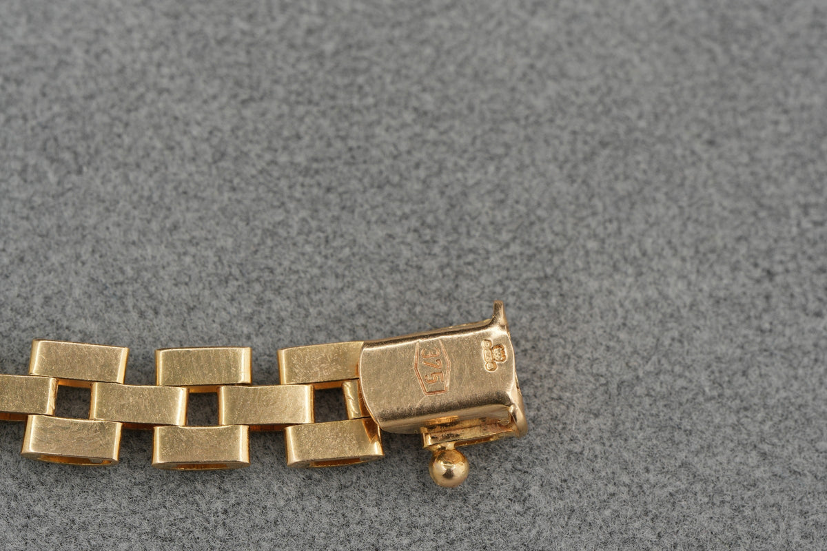 9ct Gold Panther Link Bracelet 20cm 8.0g 375 Hallmarked Ladies Statement Gift