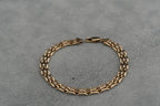 Solid 9ct Gold Gate Link Bracelet 19.5cm 5.3g 375 Birmingham Hallmarked Ladies