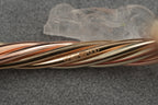 9ct Tricolour Gold Twist Effect Bangle 8.1g 375 Birmingham Hallmarked Ladies