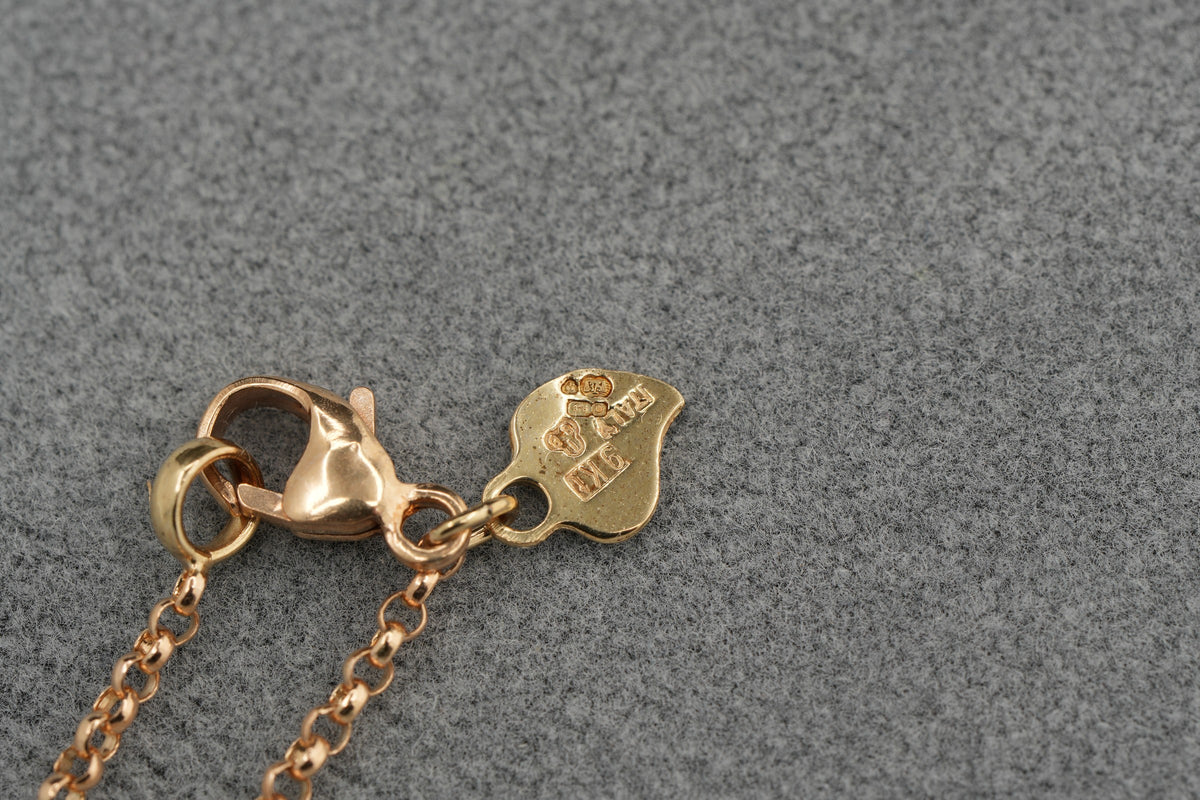 Solid 9ct Gold Italian Fine Link Necklace 45.5cm 3.6g 375 Sheffield Hallmarked