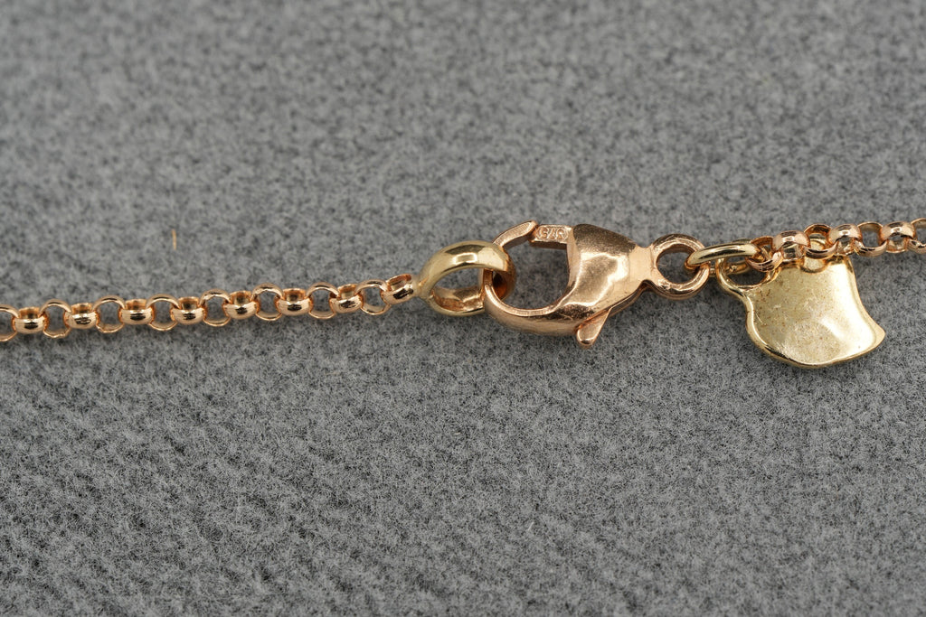 Solid 9ct Gold Italian Fine Link Necklace 45.5cm 3.6g 375 Sheffield Hallmarked