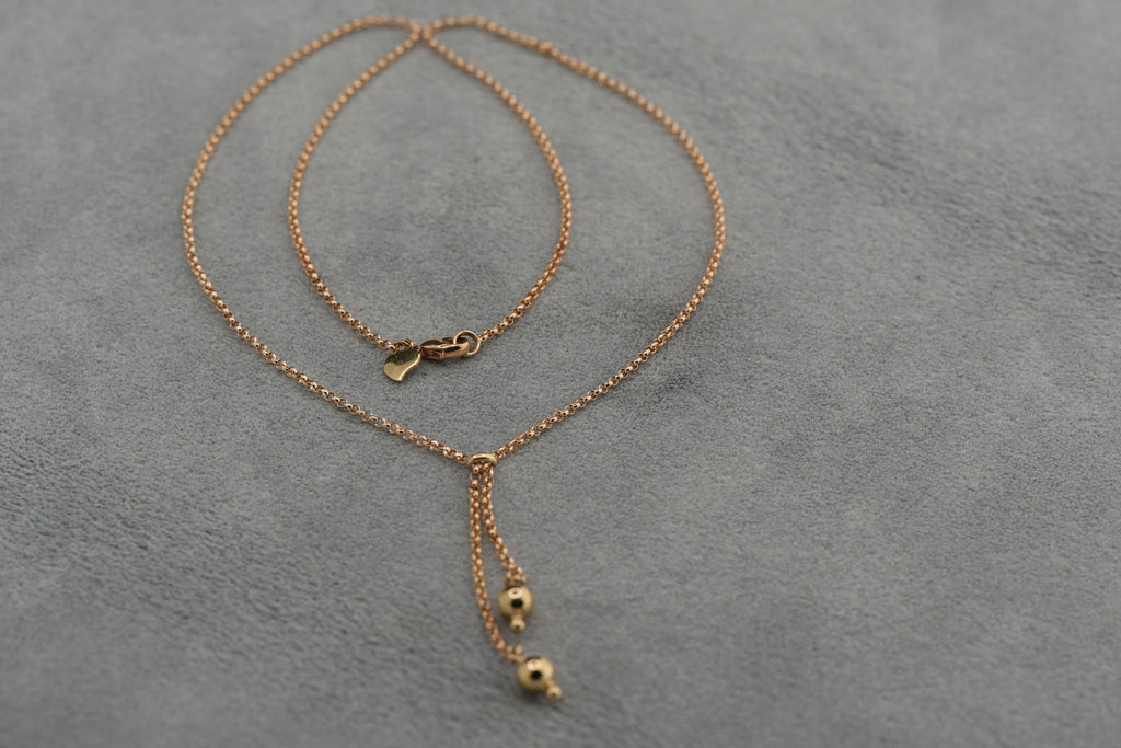 Solid 9ct Gold Italian Fine Link Necklace 45.5cm 3.6g 375 Sheffield Hallmarked