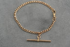 Solid 9ct Gold Flat Link Bracelet T-Bar 19.6cm 4.7g 375 Sheffield Hallmarked