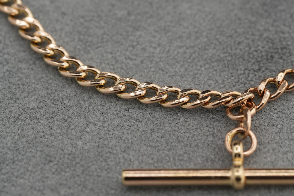 Solid 9ct Gold Flat Link Bracelet T-Bar 19.6cm 4.7g 375 Sheffield Hallmarked