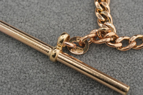 Solid 9ct Gold Flat Link Bracelet T-Bar 19.6cm 4.7g 375 Sheffield Hallmarked