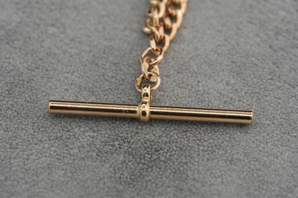 Solid 9ct Gold Flat Link Bracelet T-Bar 19.6cm 4.7g 375 Sheffield Hallmarked