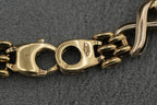 9ct Tricolour Gold Fancy Link Bracelet 18.7cm 13.6g 375 Sheffield Hallmarked