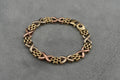 9ct Tricolour Gold Fancy Link Bracelet 18.7cm 13.6g 375 Sheffield Hallmarked