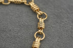 14ct Gold Hay Bale Link Bracelet 19.5cm 7.8g 585 T-Bar Hallmarked Ladies