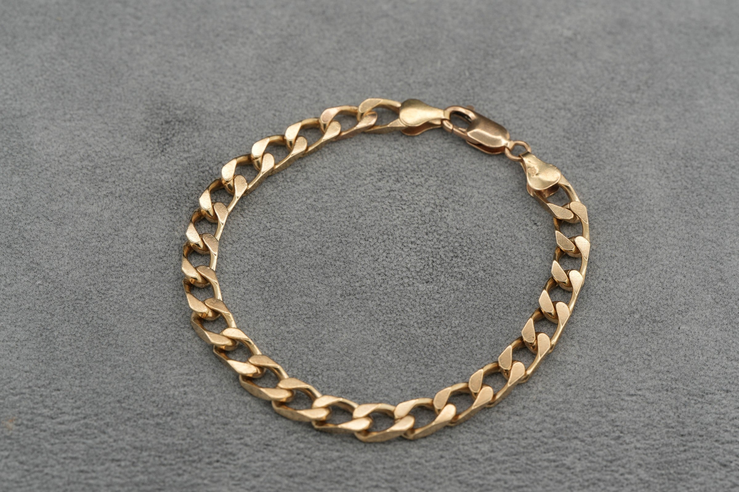 Solid 9ct Yellow Gold Curb Bracelet 18.5cm 13.3g 375 Heavy Mens Hallmarked