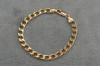 Solid 9ct Yellow Gold Curb Bracelet 18.5cm 13.3g 375 Heavy Mens Hallmarked