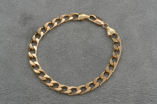 Solid 9ct Yellow Gold Curb Bracelet 18.5cm 13.3g 375 Heavy Mens Hallmarked