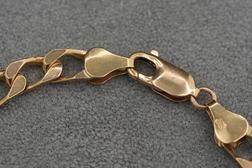 Solid 9ct Yellow Gold Curb Bracelet 18.5cm 13.3g 375 Heavy Mens Hallmarked