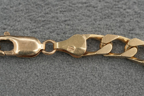 Solid 9ct Yellow Gold Curb Bracelet 18.5cm 13.3g 375 Heavy Mens Hallmarked
