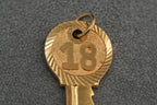 Solid 9ct Gold Key Charm Pendant 5.0g 375 London Leopard Head Hallmarked