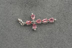 9ct white gold padparadscha sapphire and diamond cross pendant