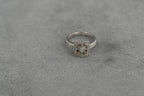 V and Co 18ct white gold Art Deco diamond panel ring, size M and a half