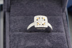 V and Co 18ct white gold Art Deco diamond panel ring, size M and a half