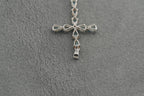 9ct white gold London blue topaz cross pendant
