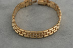 9ct yellow gold Italian brick link bracelet, hallmarked
