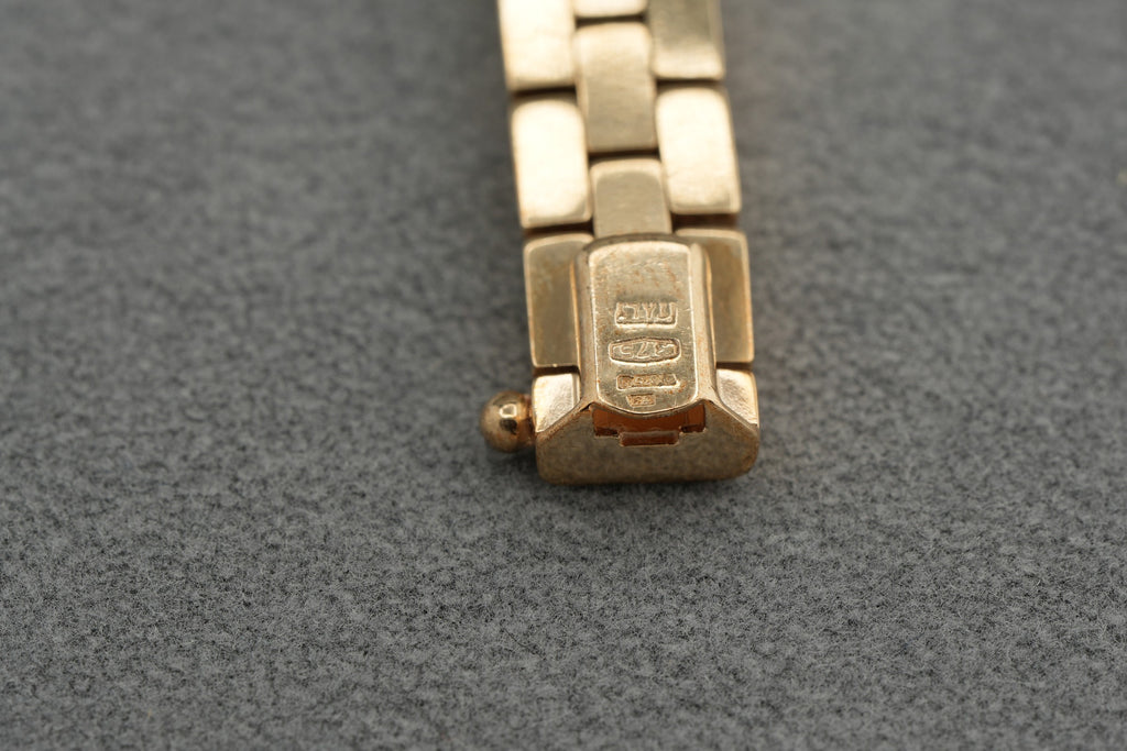 9ct yellow gold Italian brick link bracelet, hallmarked