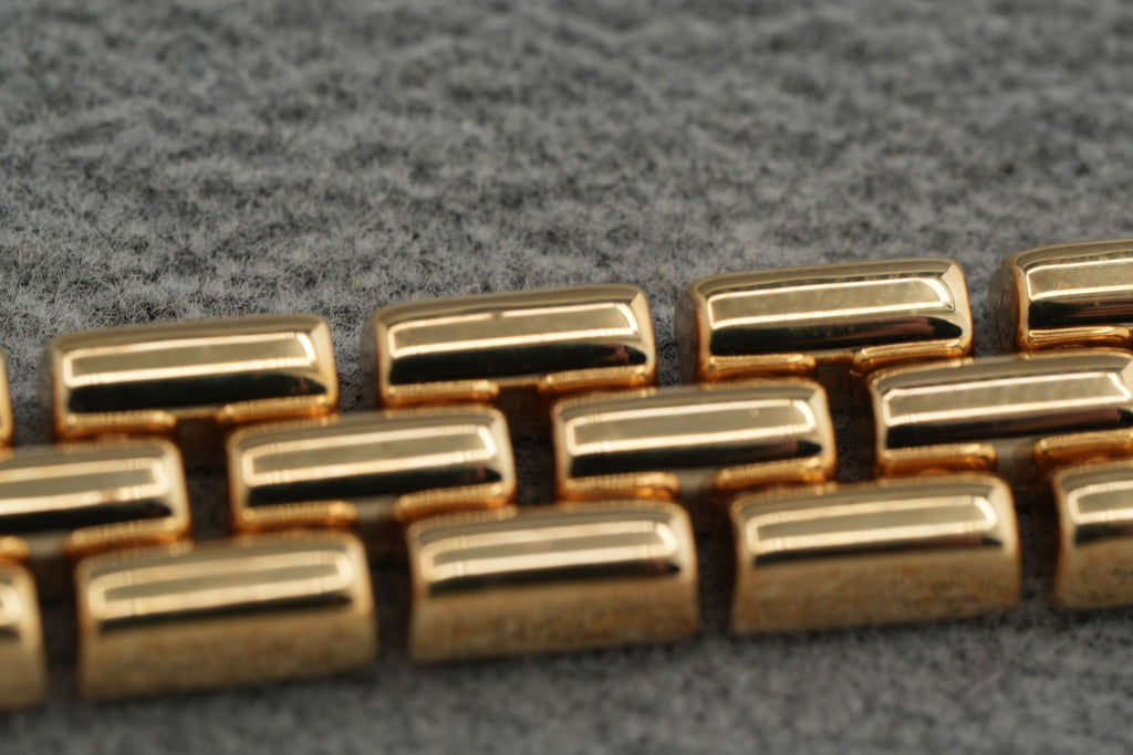 9ct yellow gold Italian brick link bracelet, hallmarked