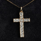 9ct gold cubic zirconia cross pendant, Birmingham hallmarked (display chain not included)