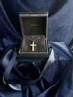 9ct gold cubic zirconia cross pendant, Birmingham hallmarked (display chain not included)