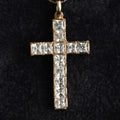9ct gold cubic zirconia cross pendant, Birmingham hallmarked (display chain not included)
