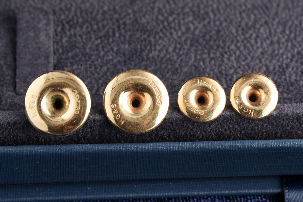 9ct gold dress studs, set of four, Birmingham hallmarked