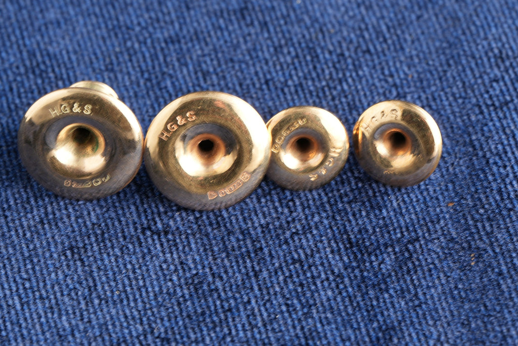 9ct gold dress studs, set of four, Birmingham hallmarked