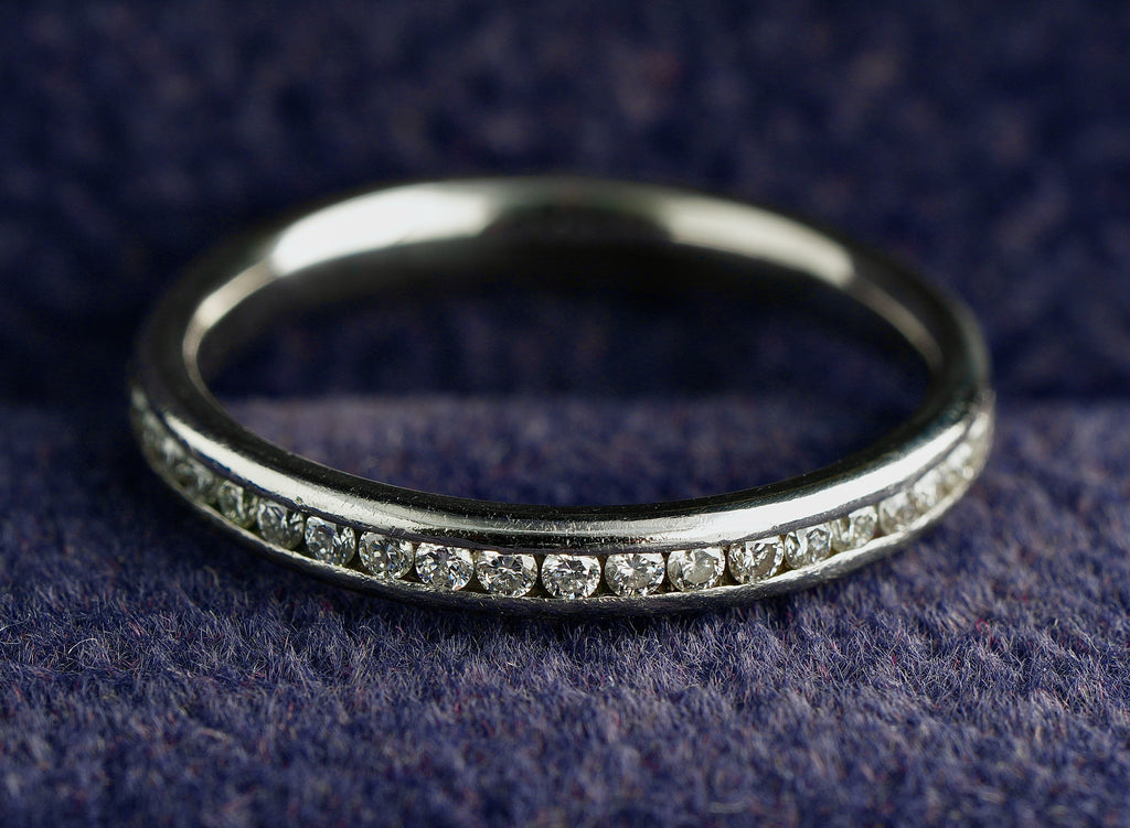 Platinum 950 channel set diamond eternity ring, Birmingham hallmarked