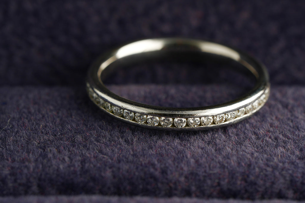 Platinum 950 channel set diamond eternity ring, Birmingham hallmarked