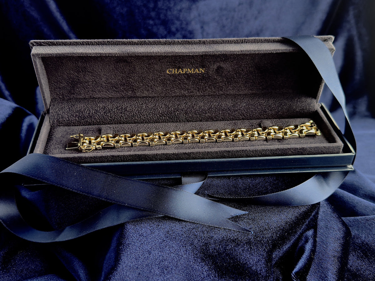Solid 9ct gold fancy link bracelet, 18 cm, 23.02 g, hallmarked