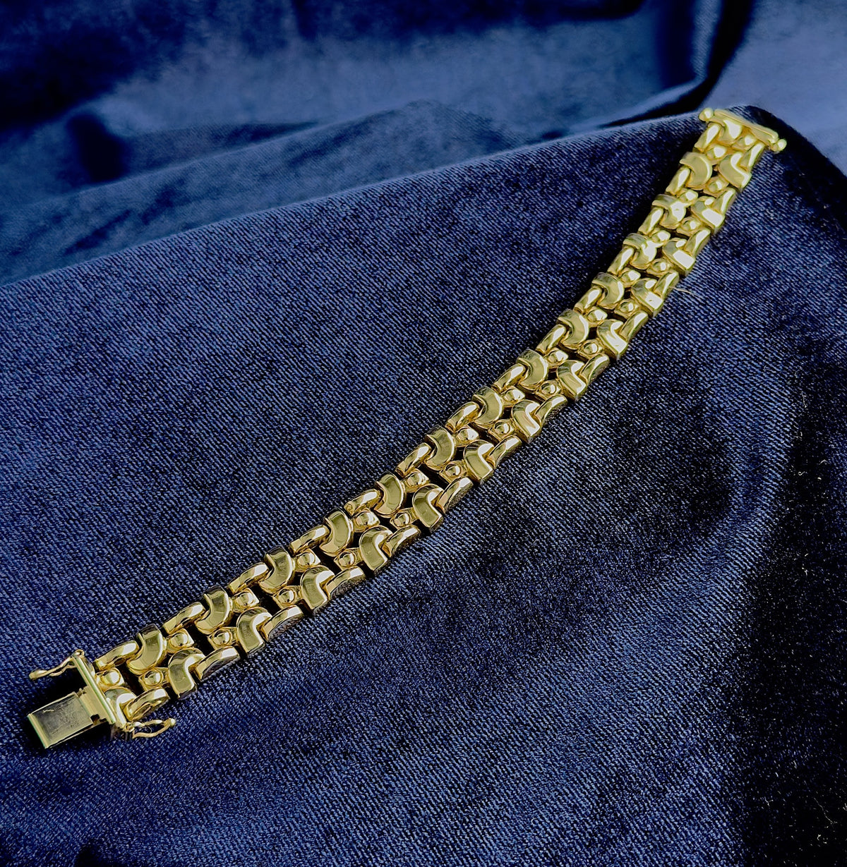 Solid 9ct gold fancy link bracelet, 18 cm, 23.02 g, hallmarked