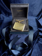 Antique George V solid 9ct gold vesta case, Henry Matthews, Birmingham 1923