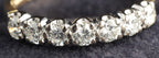 18ct gold seven stone diamond half hoop ring, Sheffield hallmarked, size R