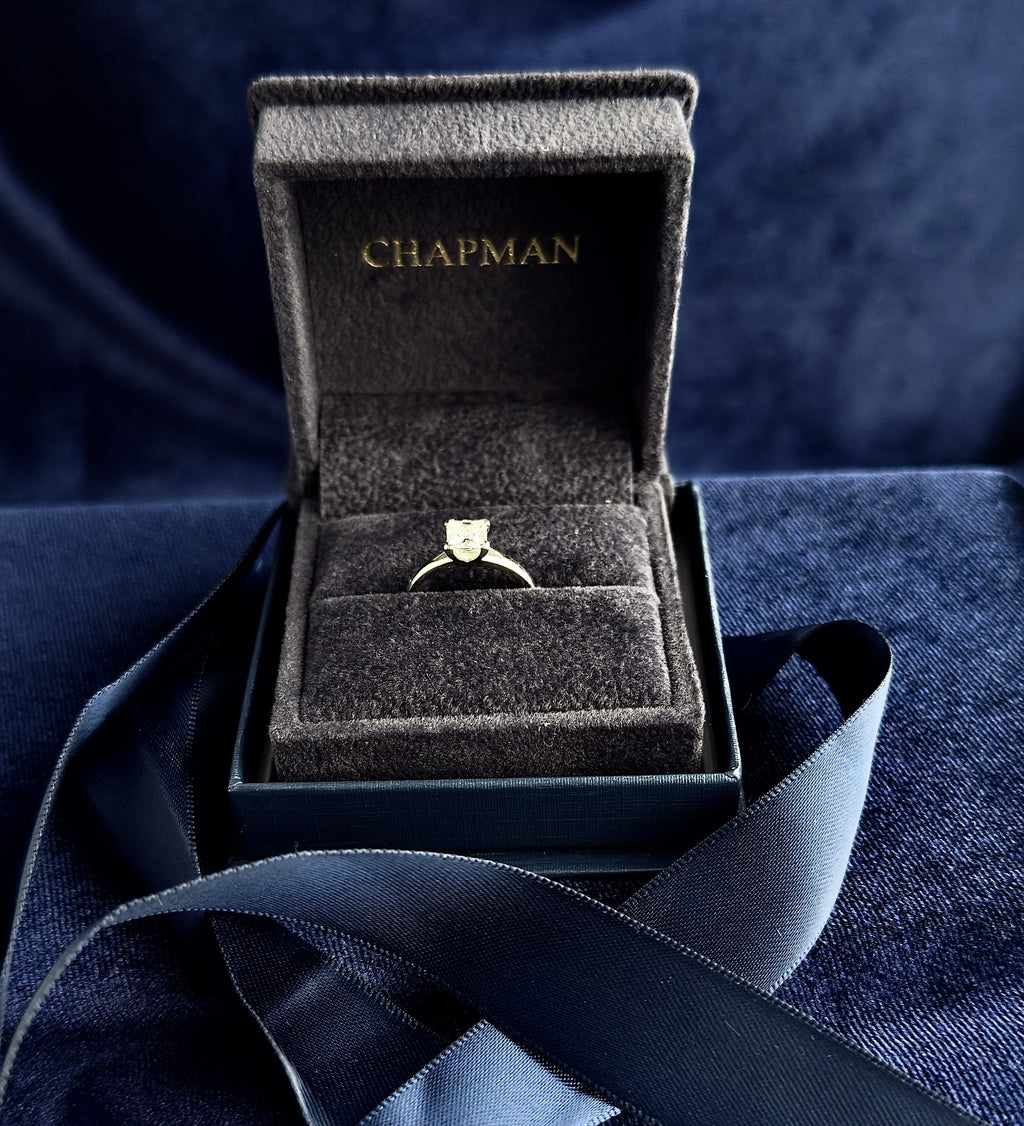 Platinum 950 princess cut diamond solitaire ring, size J, Birmingham hallmarked