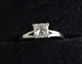 Platinum 950 princess cut diamond solitaire ring, size J, Birmingham hallmarked