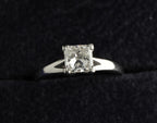Platinum 950 princess cut diamond solitaire ring, size J, Birmingham hallmarked