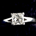 Platinum 950 princess cut diamond solitaire ring, size J, Birmingham hallmarked